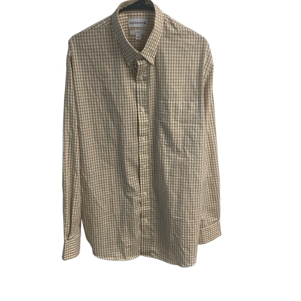 Saddlebred Classic Fit Mens Button Down Shirt Size Large Front Pocket